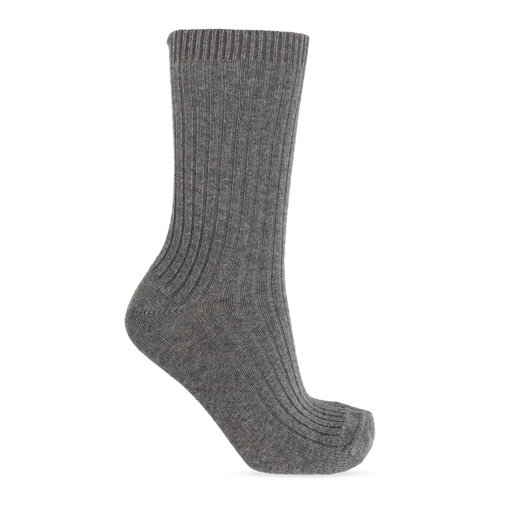 Hanro Ribbed Socks Gray Dames