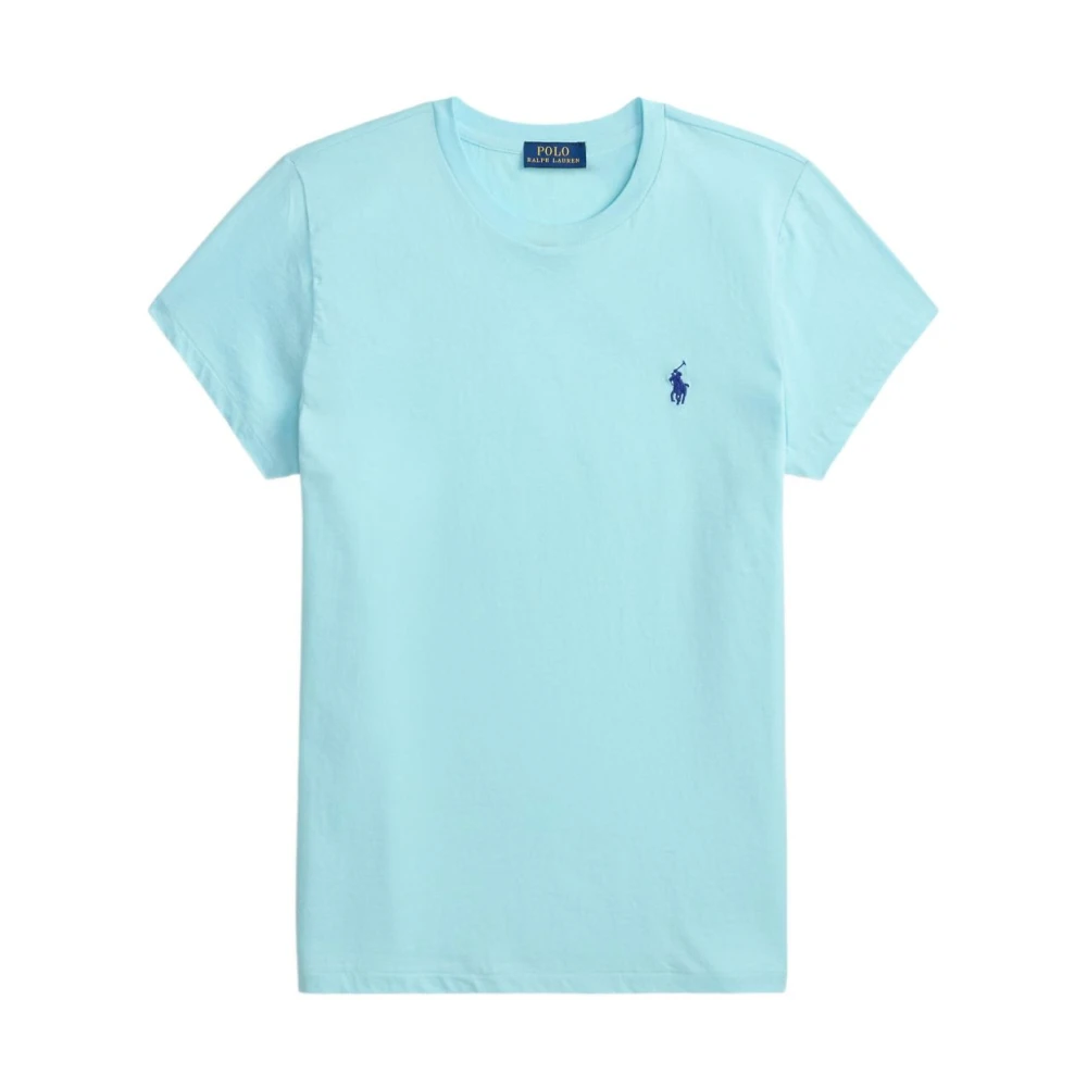 Polo Ralph Lauren Women's Blue Logo-Embroidered Crew-Neck T-Shirt