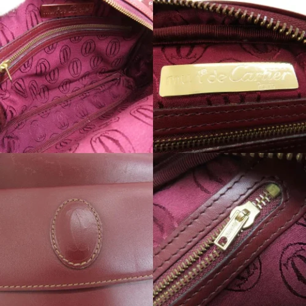 Cartier Vintage Pre-owned Leather shoulder-bags Red Dames