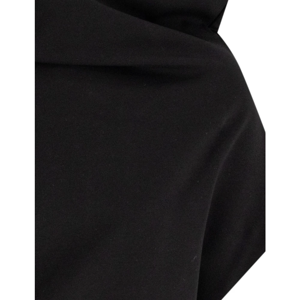 Fabiana Filippi Asymmetrische T-shirt van compacte stof Black Dames