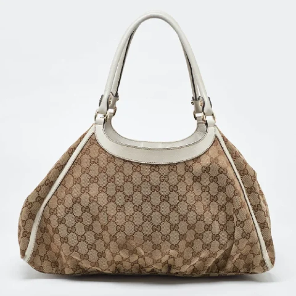 Gucci Vintage Pre-owned Leather handbags Beige Dames