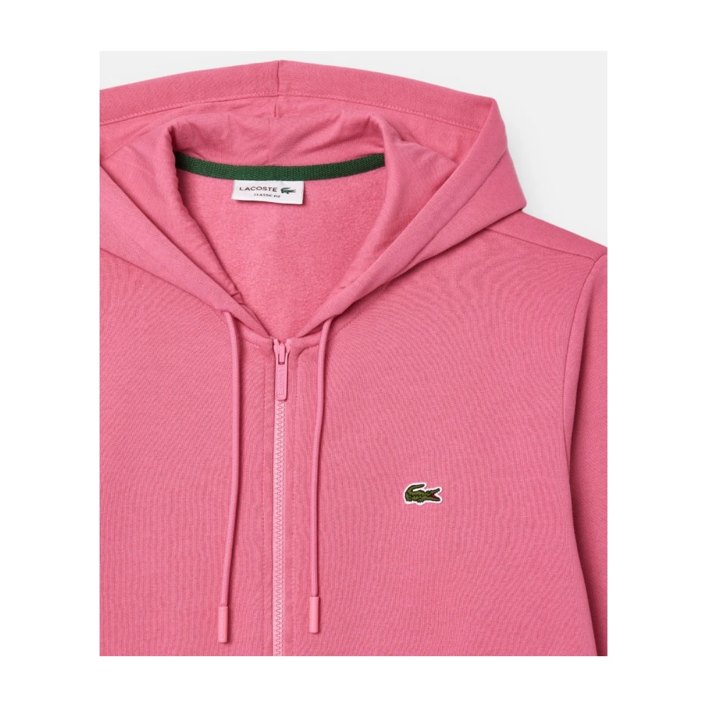Lacoste Roze Zip-Up Hoodie Moderne Stijl Pink Heren