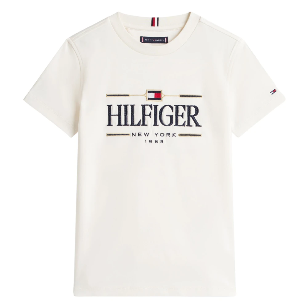 Tommy Hilfiger Boys Beige Tommy Icons Interlock T-Shirt - Kids Short Sleeve T-Shirts - 4 Y - Kids