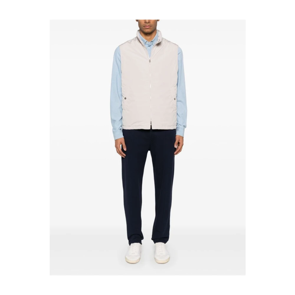 BRUNELLO CUCINELLI Ecru Mouwloze Ritsjas Beige Heren