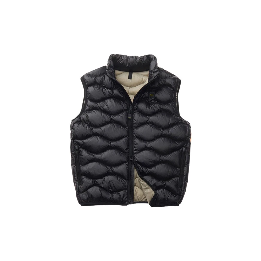 Blauer Zwart Golf Gestikte Vest Black Heren