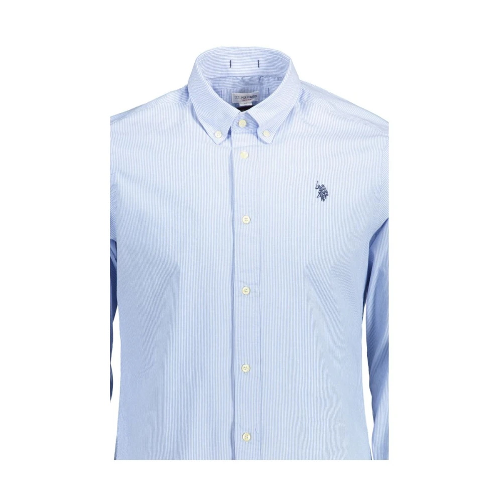 U.s. Polo Assn. Lichtblauw katoenen overhemd voor mannen Blue Heren