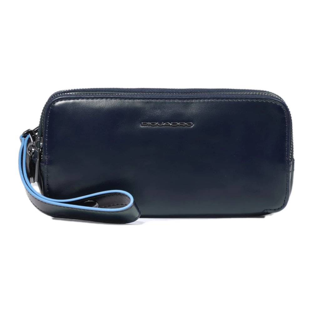 Piquadro Herren Blau Etui Mit Drei Fächern Und Abnehmbarer Handschlaufe