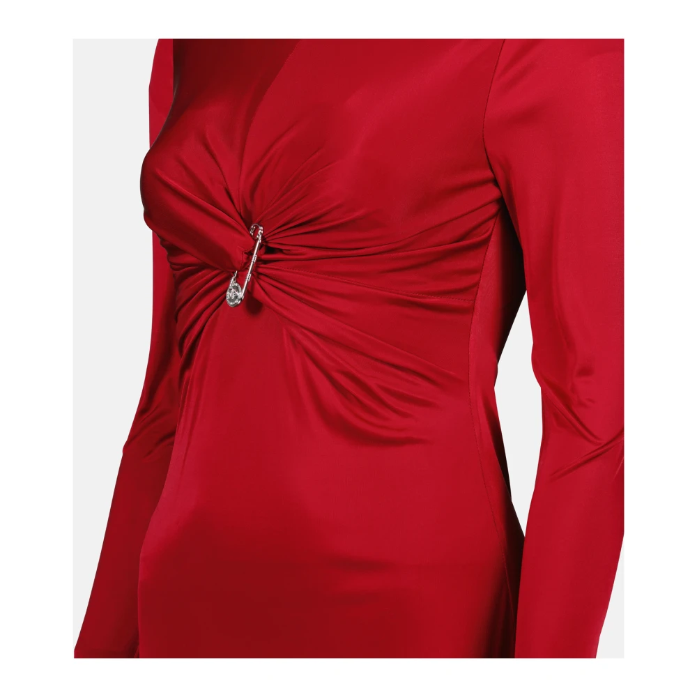 Versace Rode Cocktailjurk Gedrapeerd Bodycon Lente-Zomer 2025 Red Dames