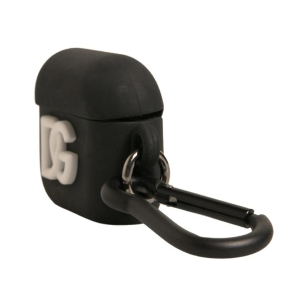 Dolce & Gabbana Luxe Logo In reliëf Airpods Hoesje Black Heren