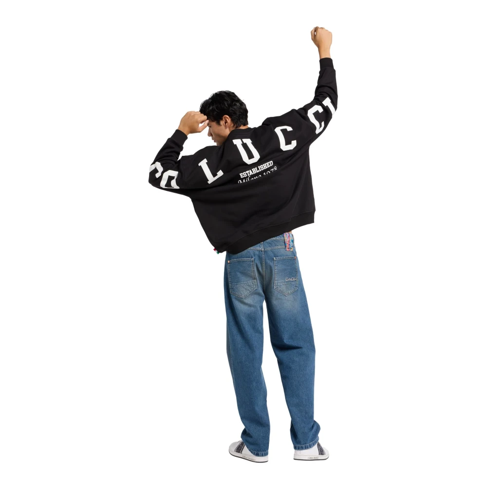carlo colucci Oversize Unisex Sweatshirt Black Heren