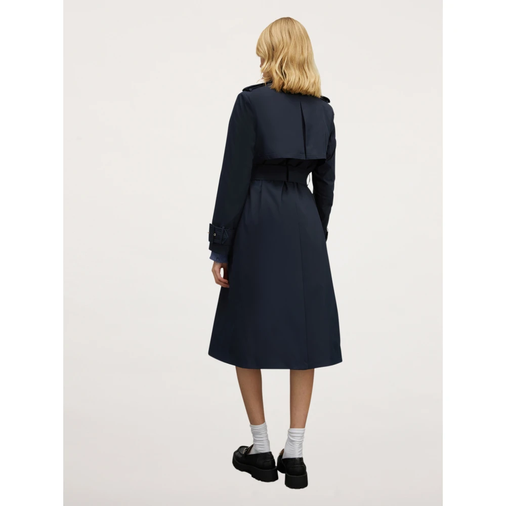 Motivi Lange dubbelrijige trenchcoat Blue Dames