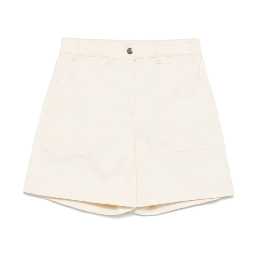 Moncler Vita Shorts med Dold Dragkedja White, Dam