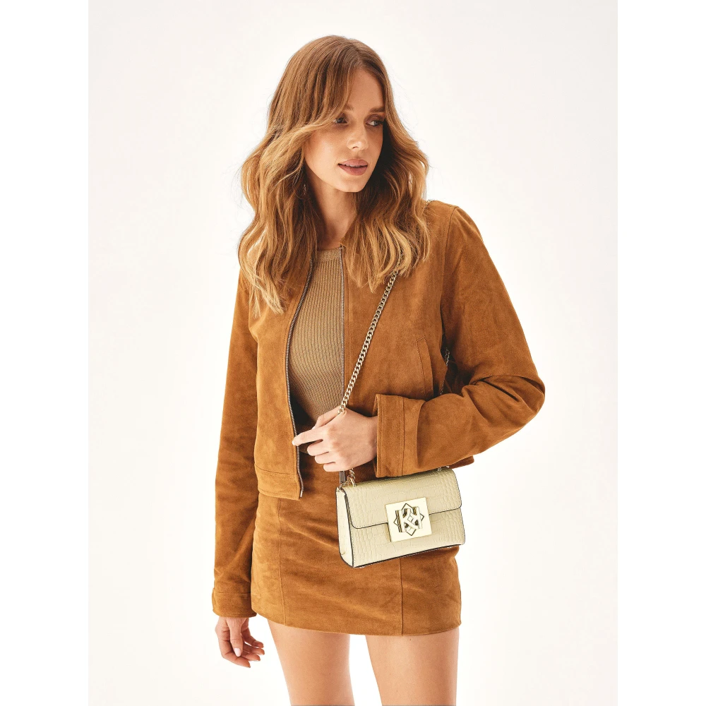 Kazar Een kleine tas met een ketting van stijve constructie Beige Dames