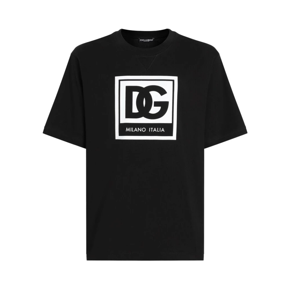 Dolce & Gabbana Zwart Crew Neck T-shirt Black Heren