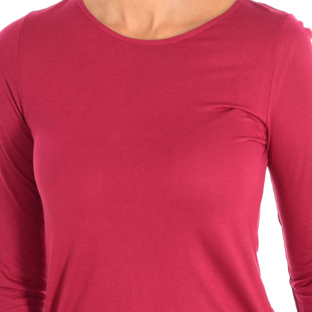 Benetton Rode Jurk met Lange Mouwen Eenvoudig Ontwerp Red Dames