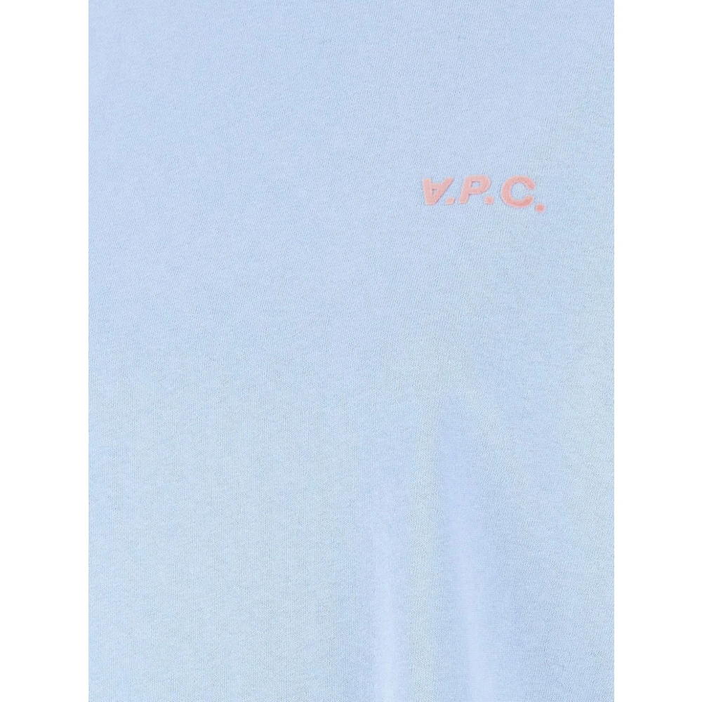 A.p.c. Boxy Petit Logo Print T-Shirt Blue Dames