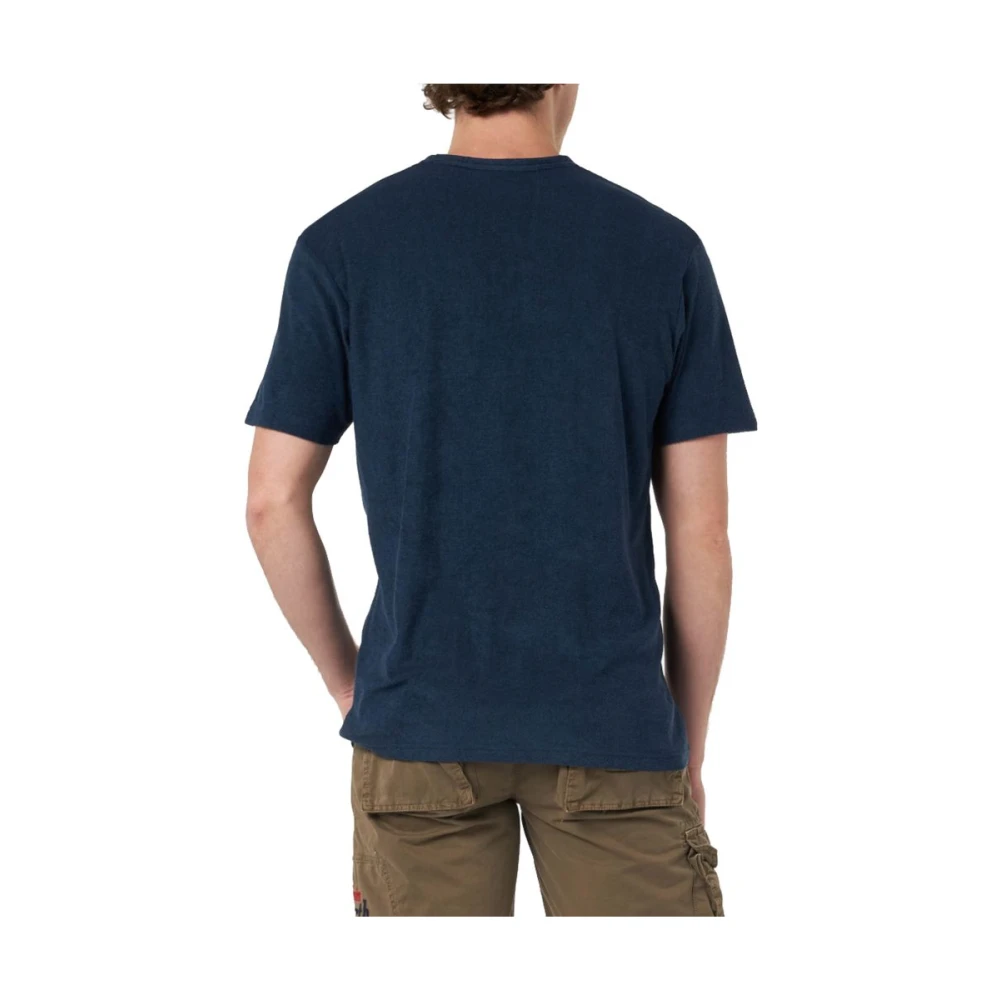 MC2 Saint Barth Blauw Katoenen T-shirt met Logo Borduurwerk Blue Heren