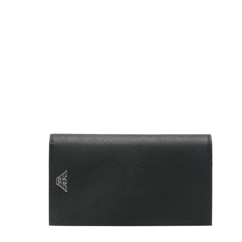 Emporio Armani Stijlvolle Yen Portemonnee voor Mannen Black Heren