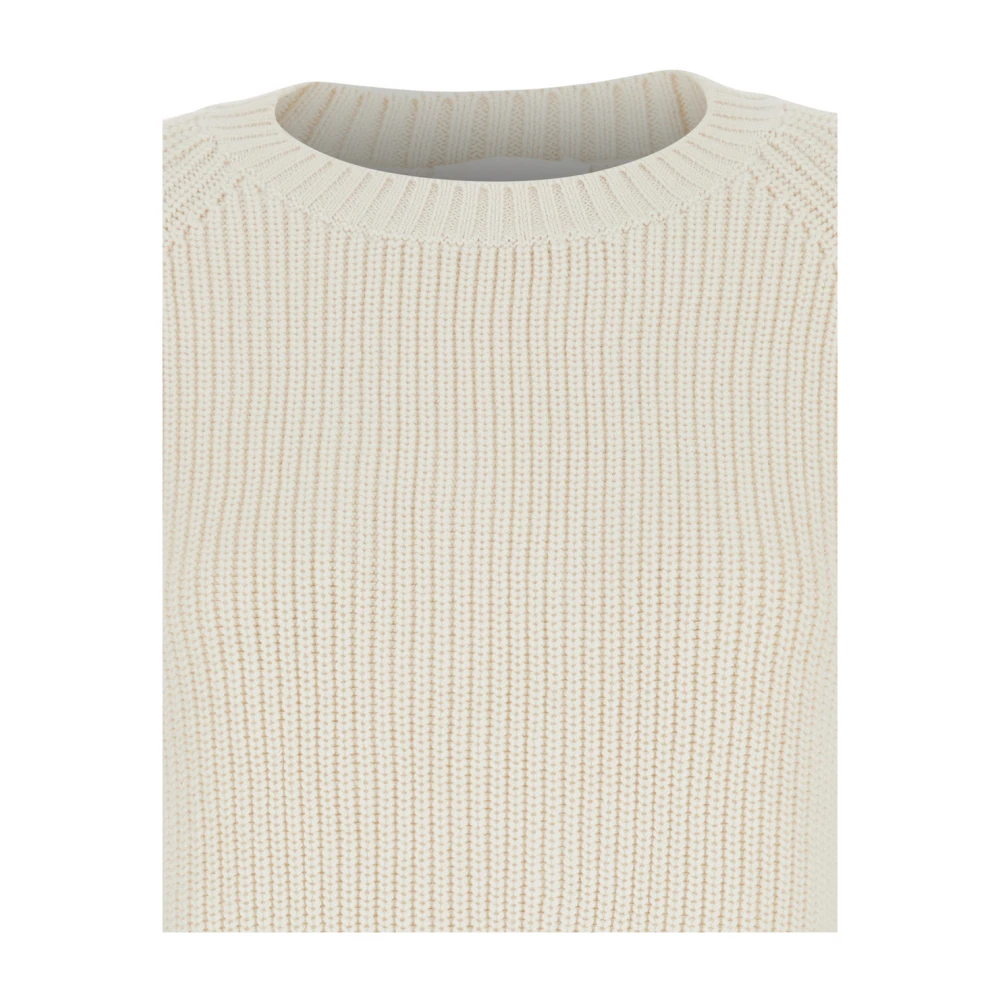 P.a.r.o.s.h. Witte Gebreide Crewneck Sweater Vrouw Beige Dames