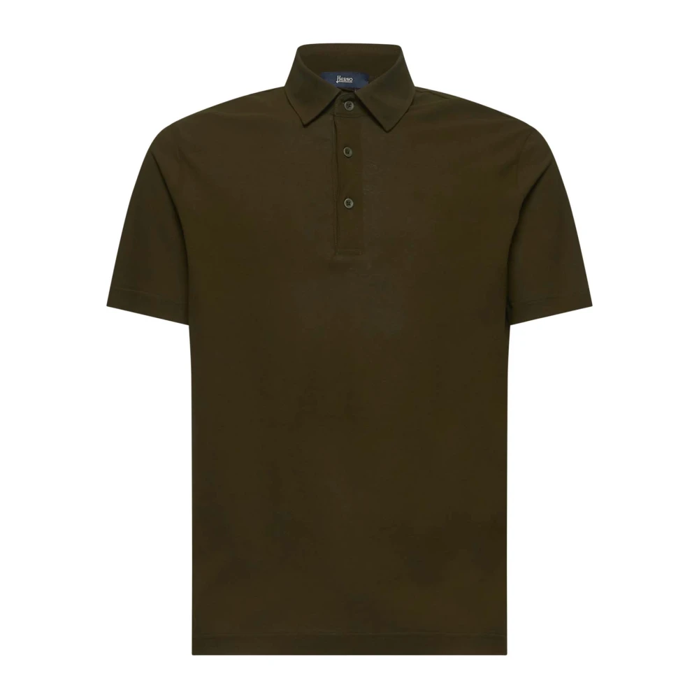 Herno Herren Grün Es Poloshirt Mit Metall-Logo