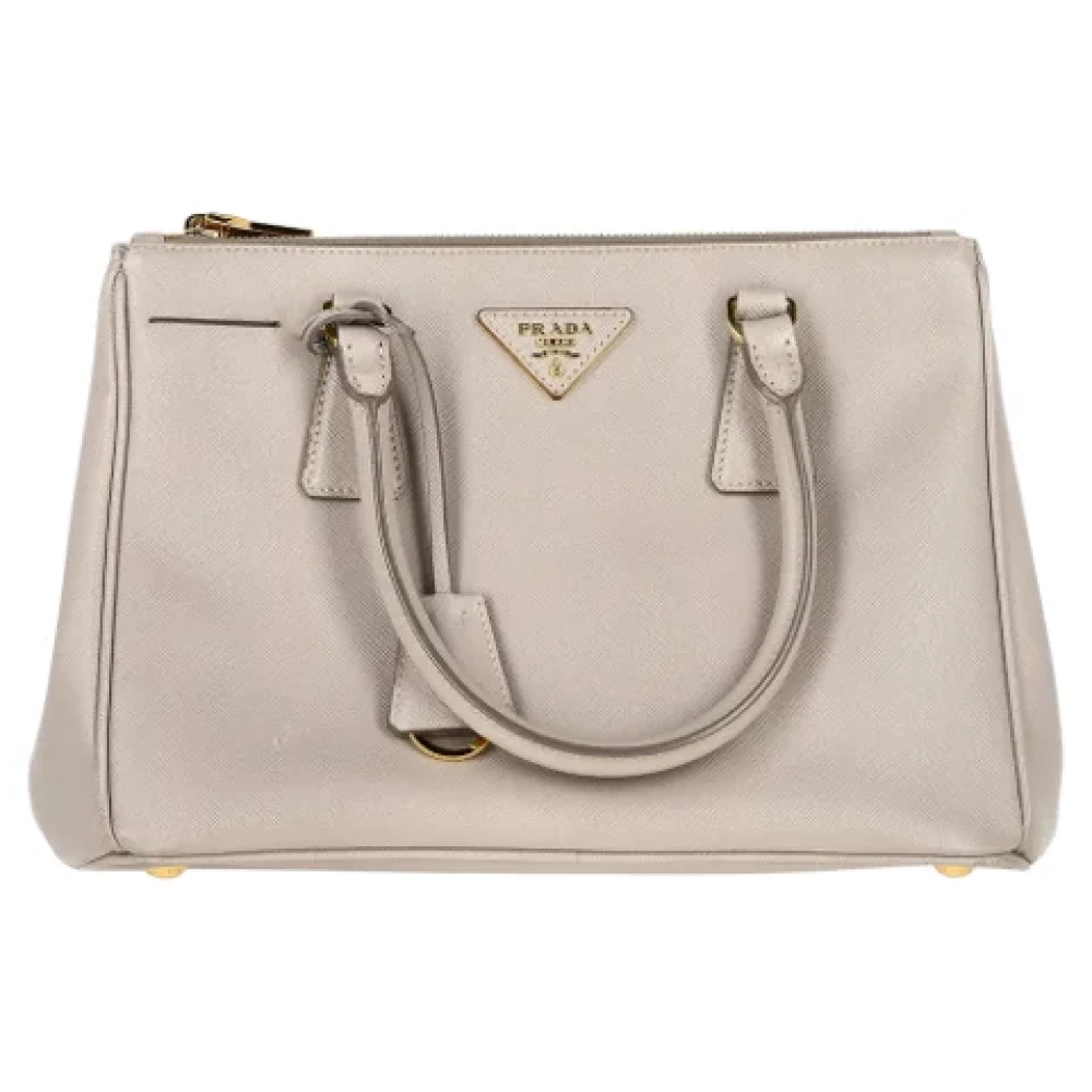 Prada Vintage Pre-owned Leather handbags Beige Dames