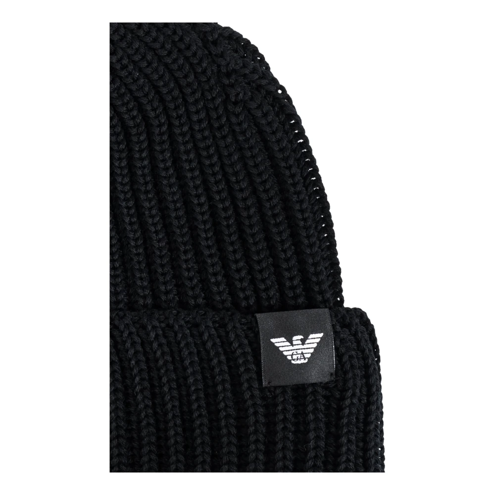 Emporio Armani Wollen muts Black Heren