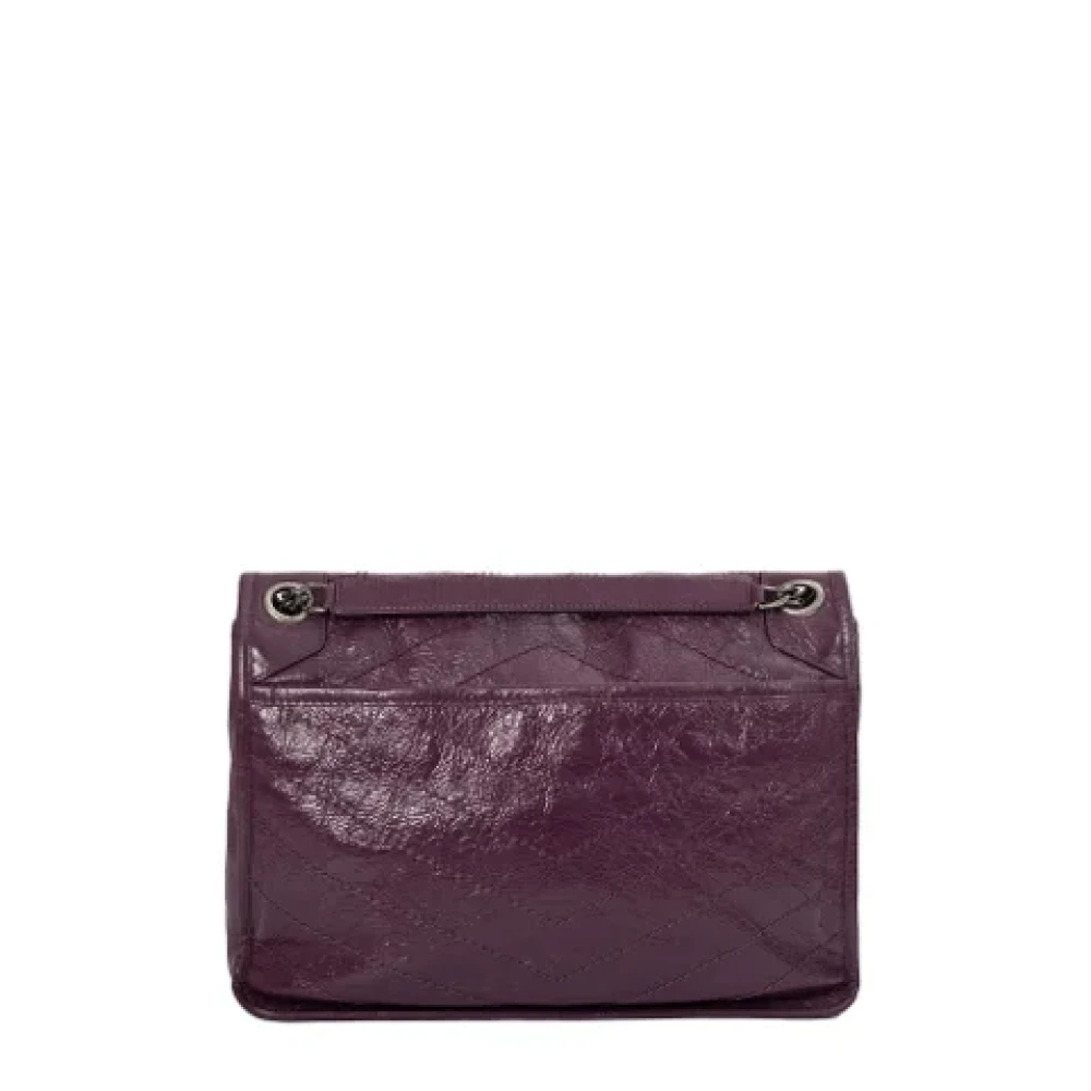 Yves Saint Laurent Vintage Pre-owned Leather shoulder-bags Purple Dames