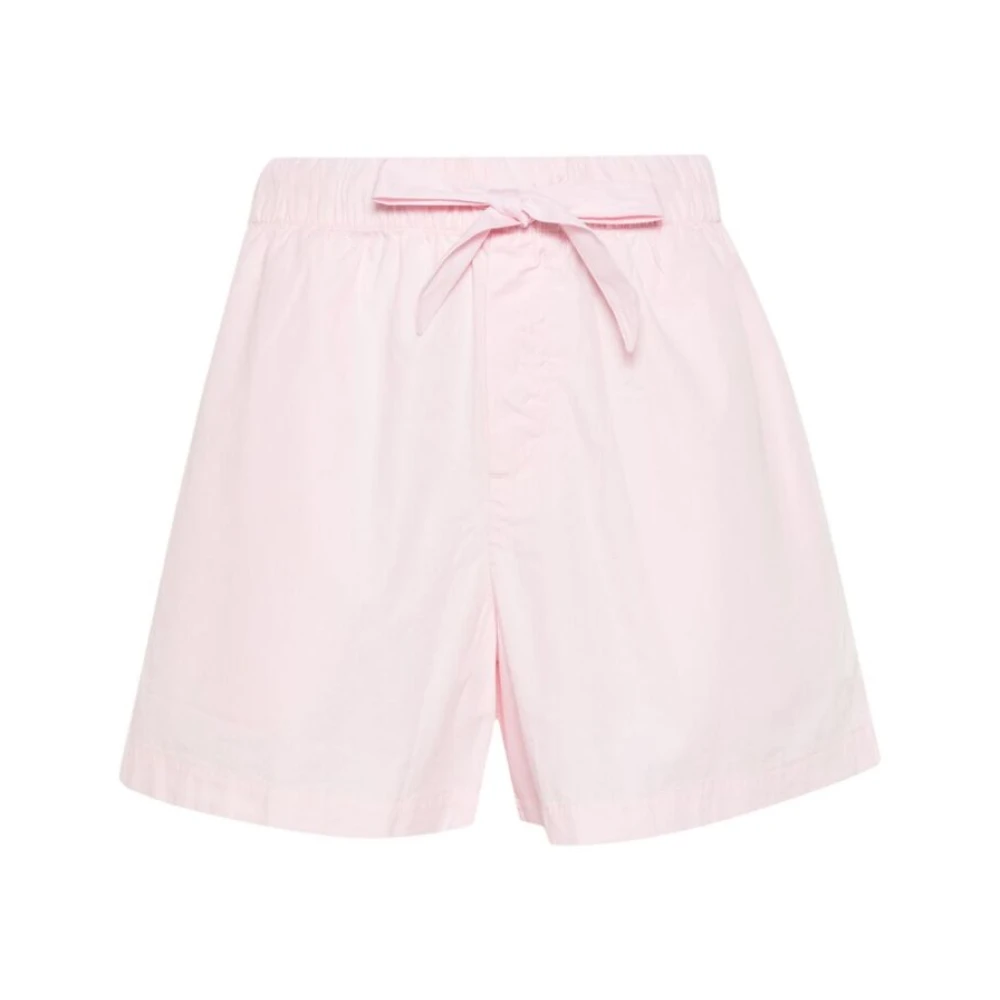 Tekla Roze Katoenen Poplin Elastische Taille Shorts Pink Dames