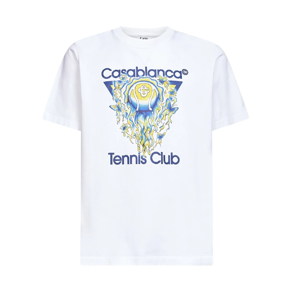 Casablanca Tennis Club Graphic T-Shirt - Male - T-Shirts - White - Xl - Tops