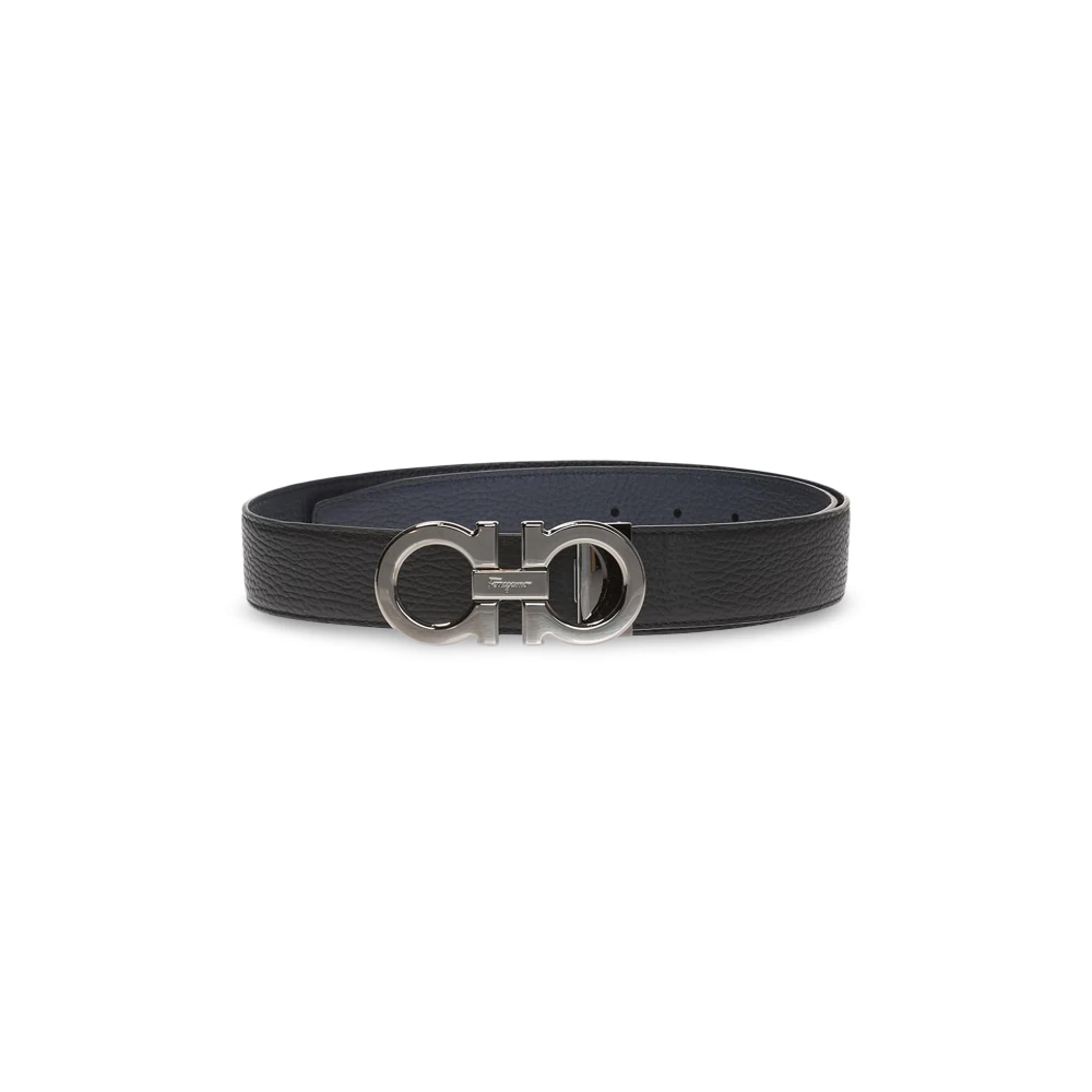 Ferragamo Mannelijk Zwart Accessoires Heren, 95 Cm, Leer, Gancini Reversible Leren Riem