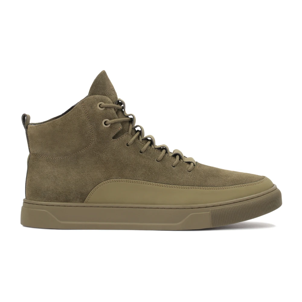 Kazar Hoge leren sneakers met rits Heren Schoenen Groen