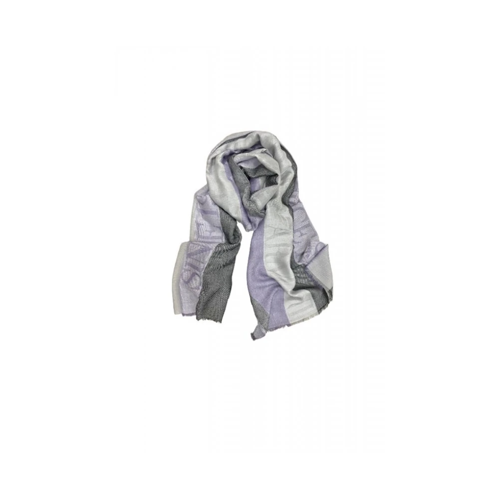 Emporio Armani Unisex Multicolor Stola Met Verticaal Patroon En Since 1981 Jacquard Logo