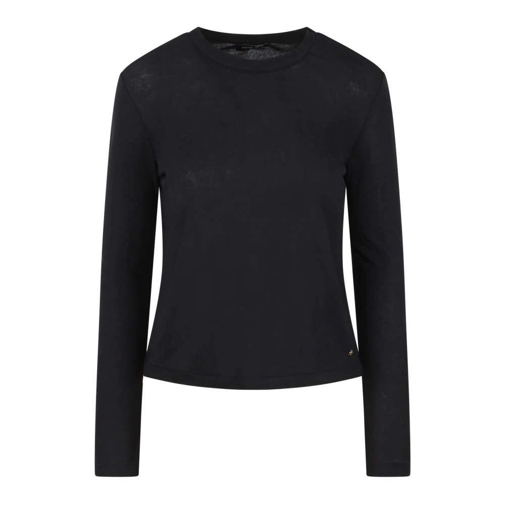 Anine Bing Kasjmiermix Crew Neck Top Black Dames