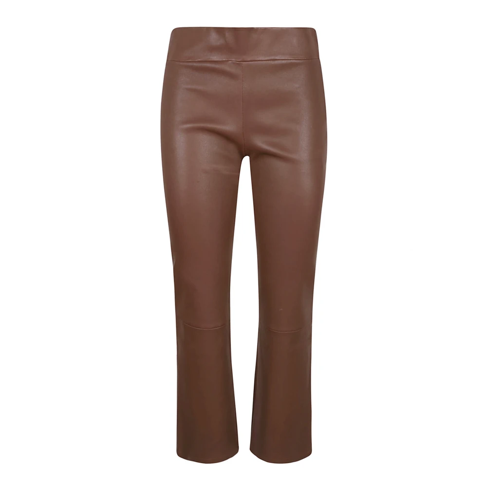 Arma Leren katoenen broek Brown Dames
