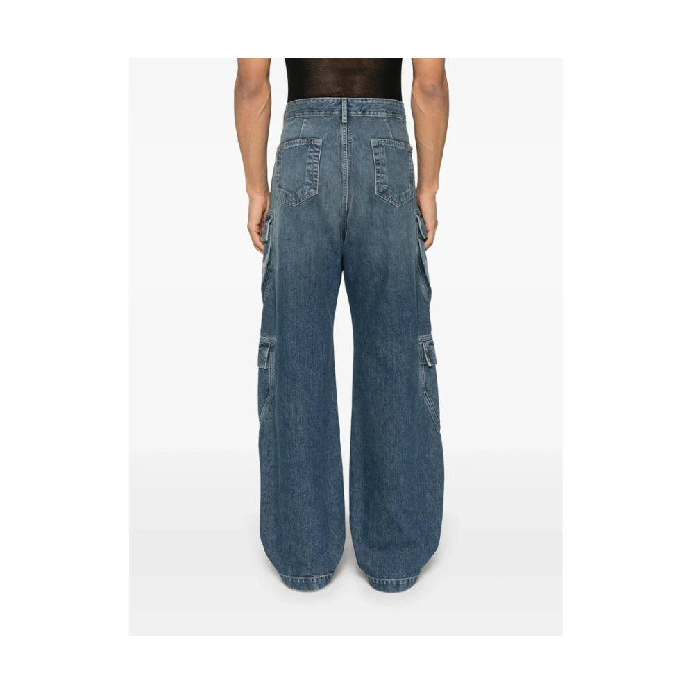 Rick Owens Indigo Blauwe Cargo Jeans Blue Heren