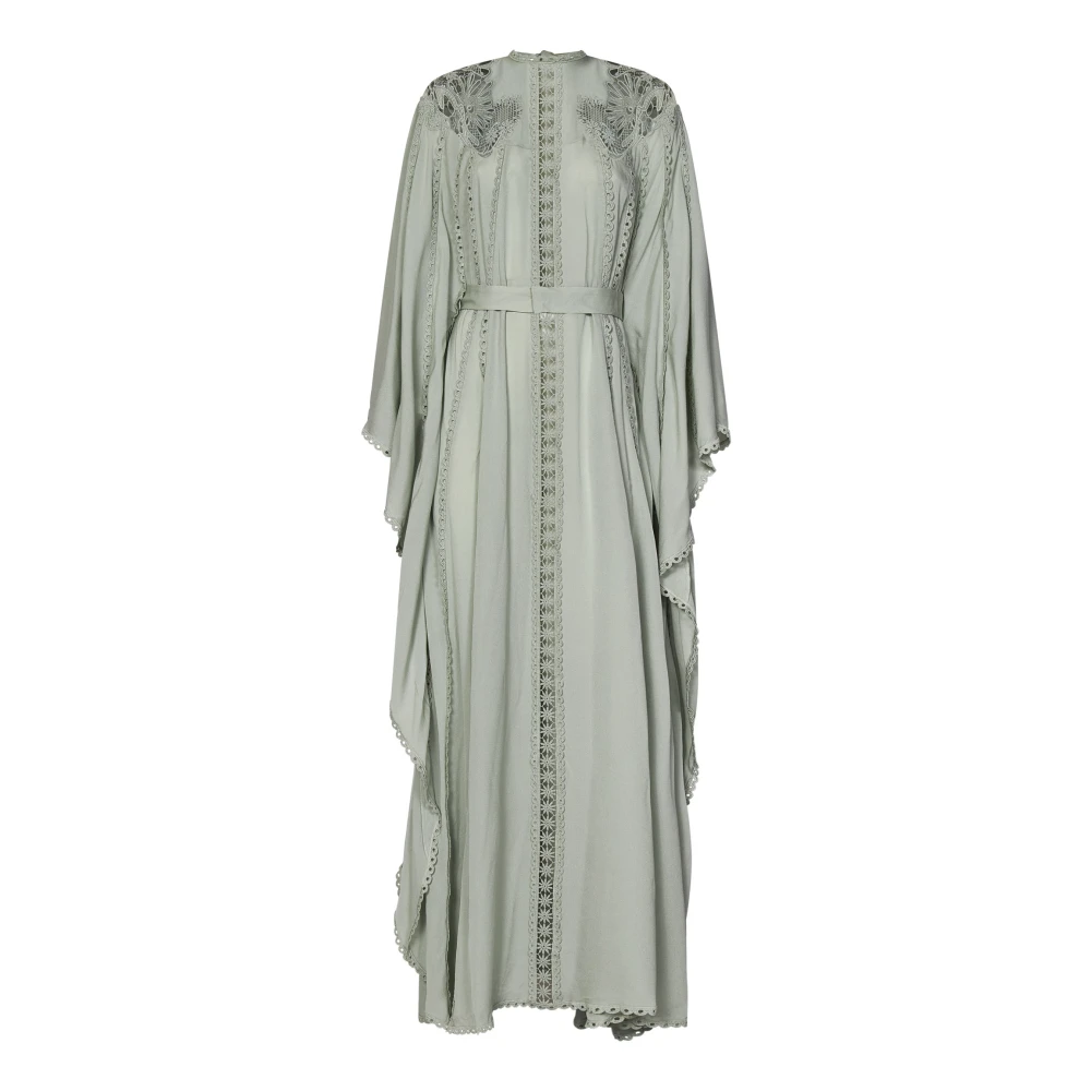 Zuhair Murad Grön Blommig Broderad Kaftan Klänning Green, Dam