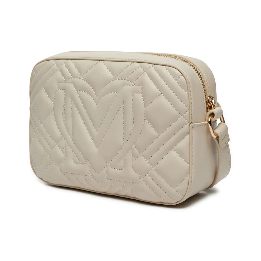 Love Moschino Quilted Pu Schoudertas Ivoor Beige Dames