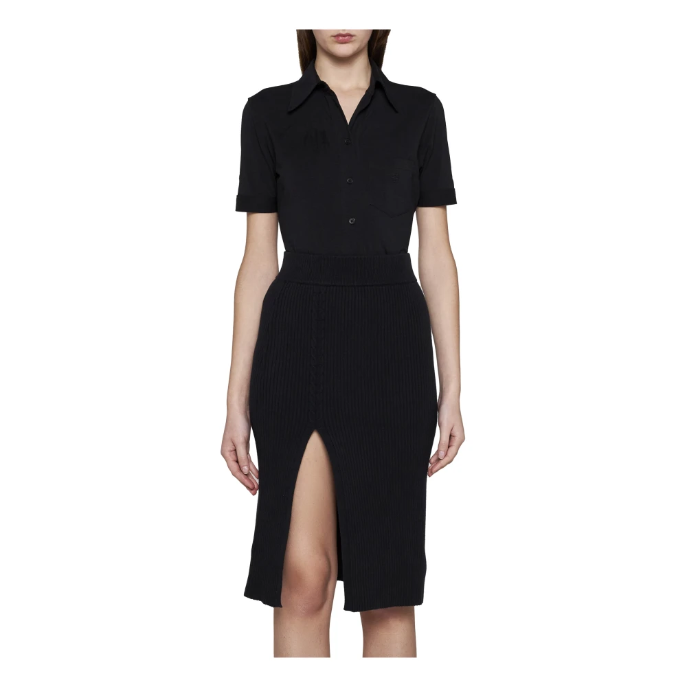 Filippa K Zwarte Geribbelde Gebreide Rok Black Dames