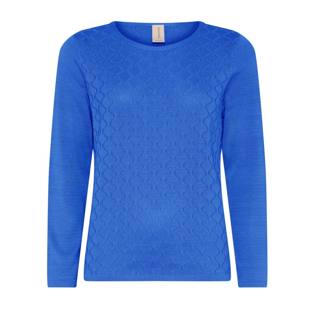 Skovhuus Feminin O-Neck Pullover Blus Marlin Blue, Dam