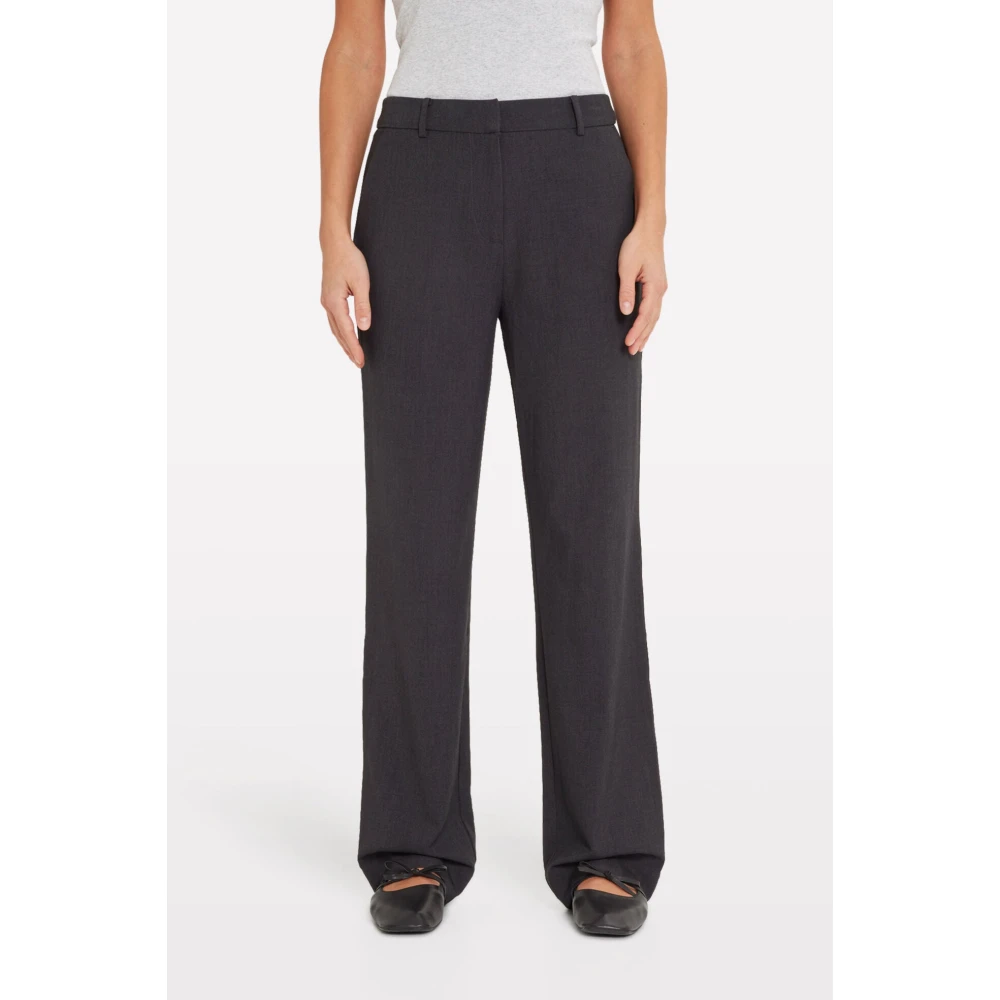 Envii Donkergrijze High Waisted Broek Gray Dames