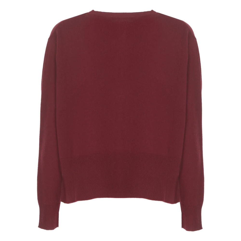 Kangra Kasjmier V-hals Trui Bordeaux Red Dames