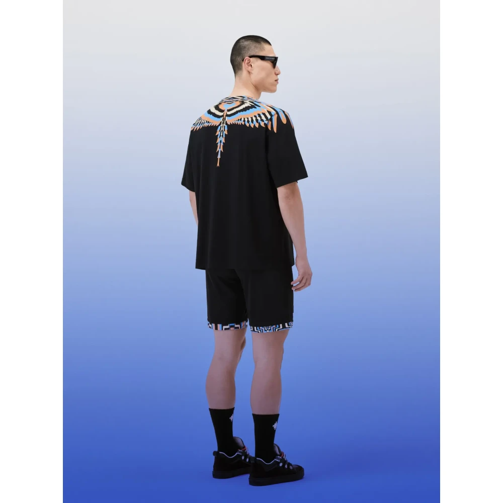 Marcelo Burlon Optical Wings Oversized Tee Zwart Zalm Black Heren