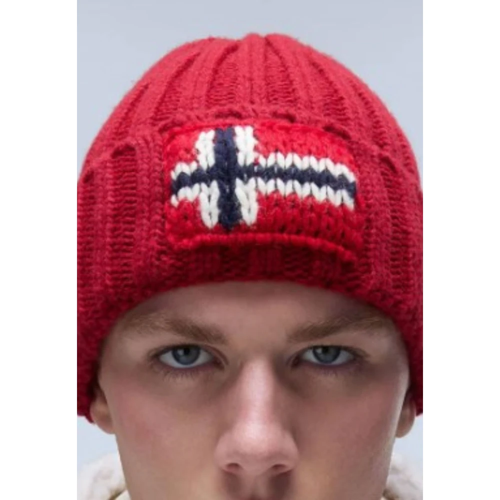 Napapijri Heren F-Semiury Beanie Muts Red Heren