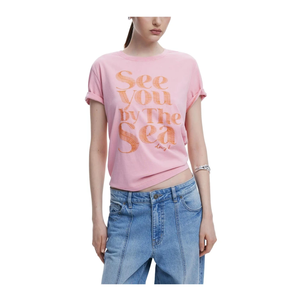 Desigual - Tops > T-Shirts - Pink - Desigual - Modalova