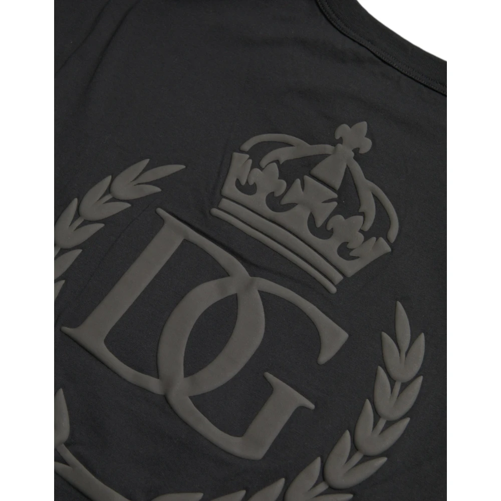 Dolce & Gabbana Zwart Logo In Reliëf T-shirt Black Heren