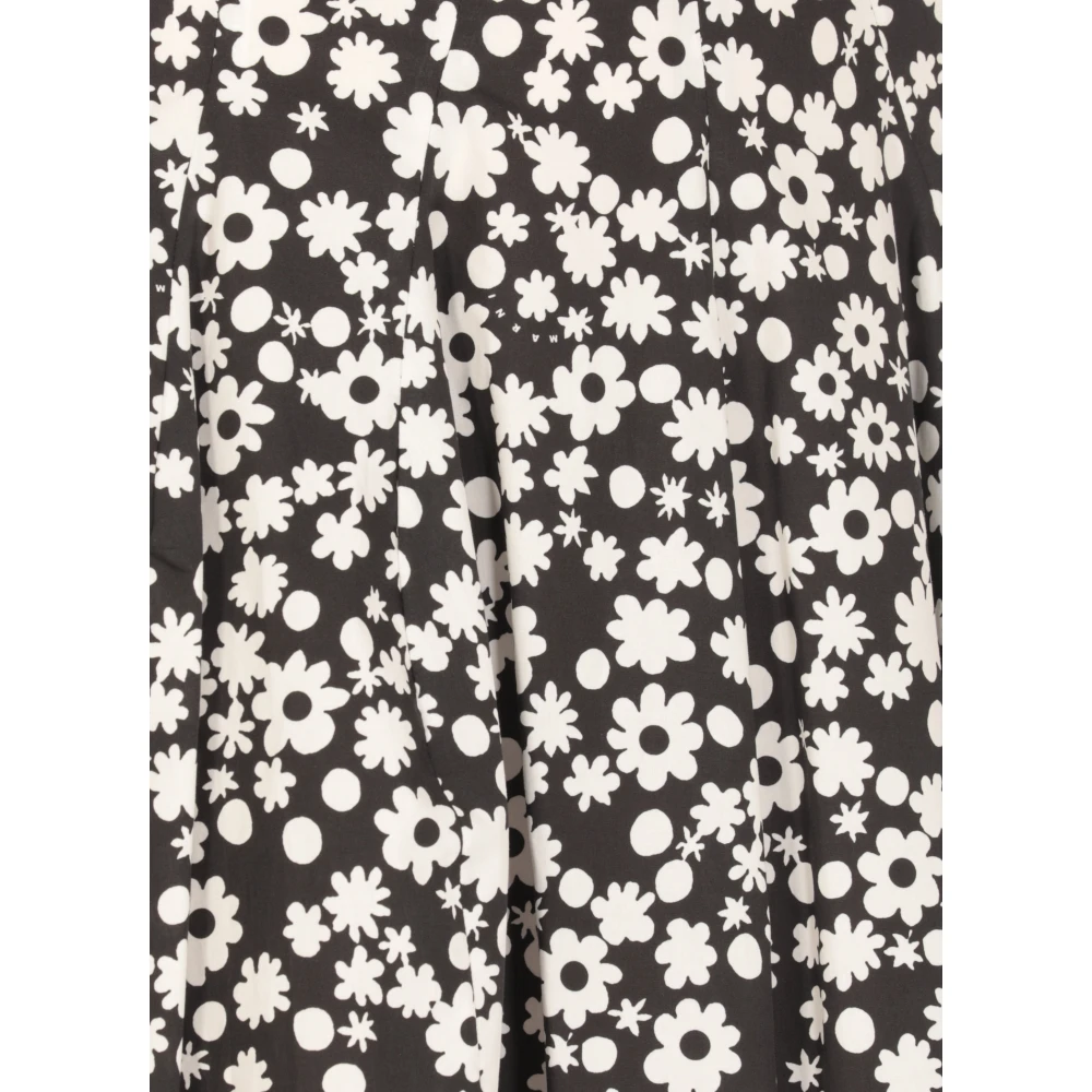 Marni Zwarte Katoenen Rok met Pop Field Patroon Black Dames
