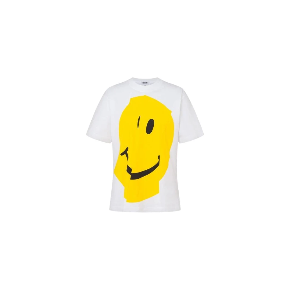 Moschino T-Shirts, Female, Xs, Smiley Cotton Jersey T-Shirt Multicolor