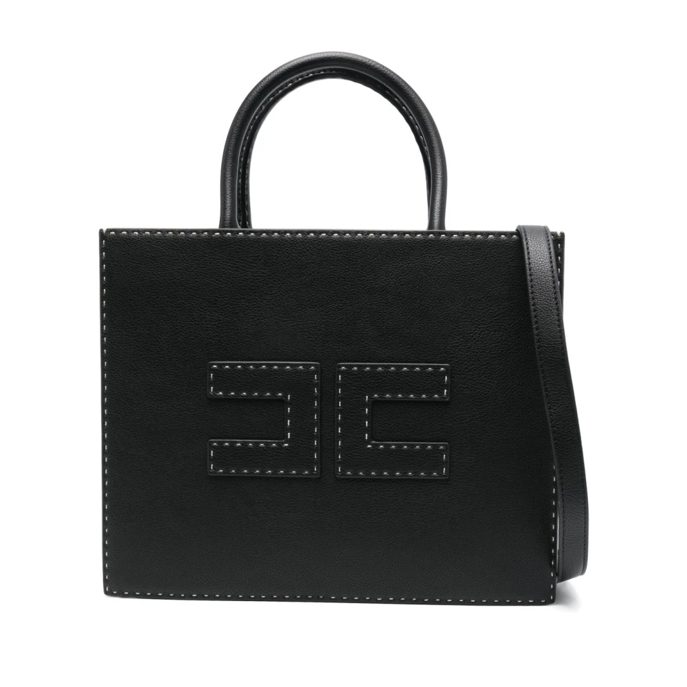 Elisabetta Franchi Zwarte Shopper Tas voor Vrouwen Black Dames