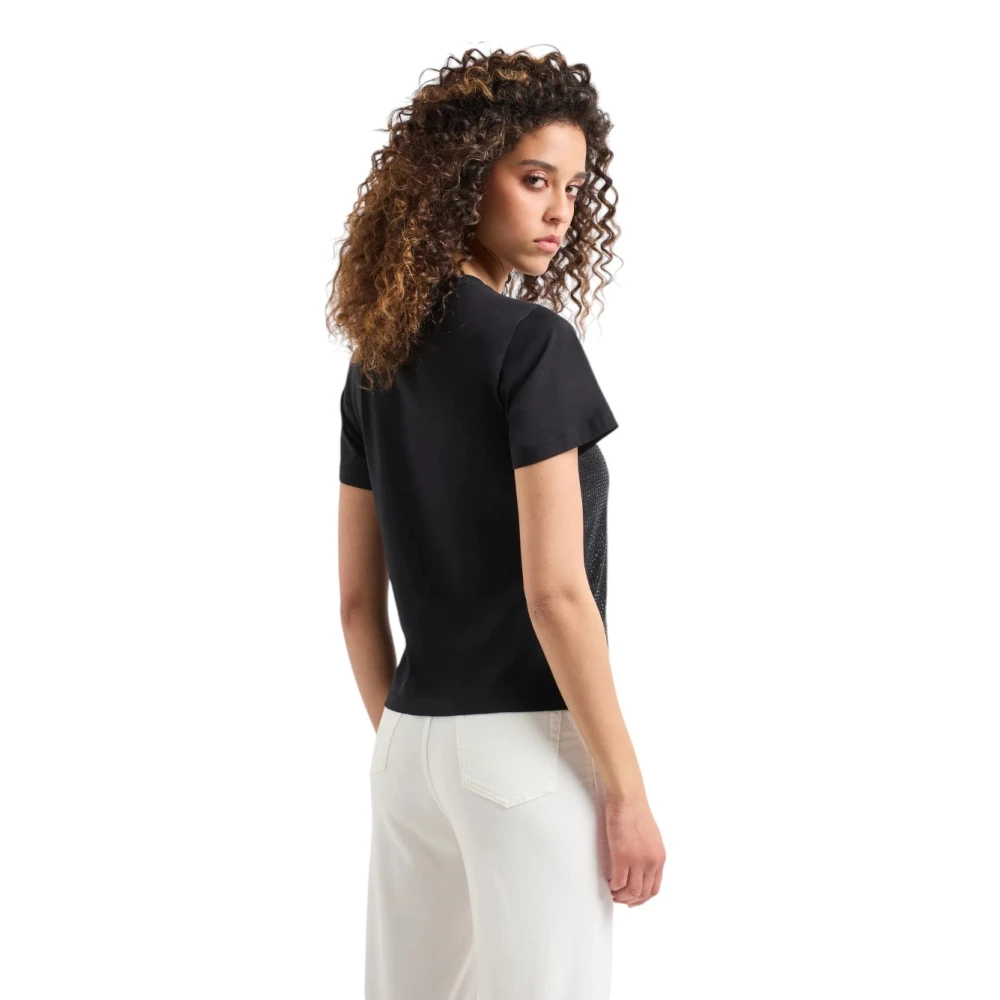 Emporio Armani Casual Katoenen T-shirt Black Dames