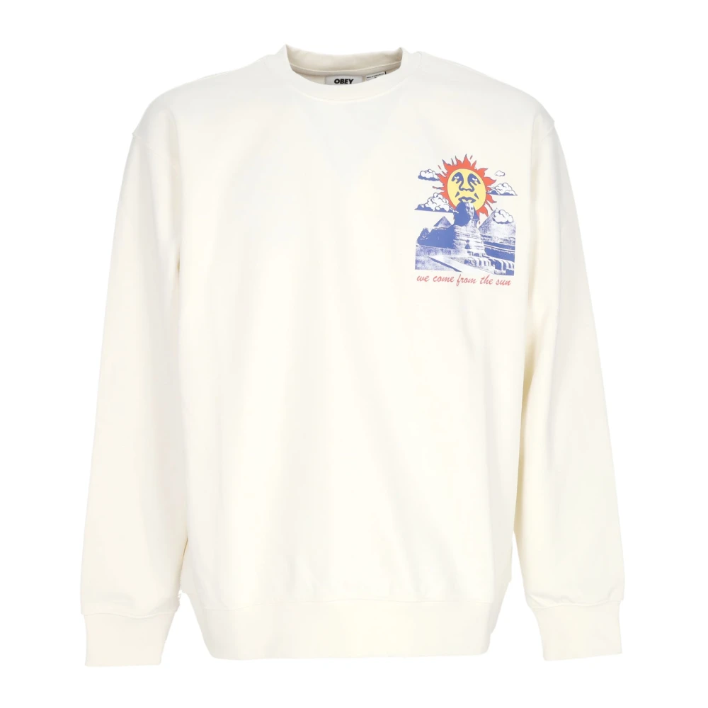 Obey Lichte Crewneck Sweatshirt We Come From The Sun White Heren